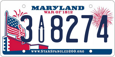 MD license plate 3AU8274