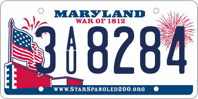 MD license plate 3AU8284