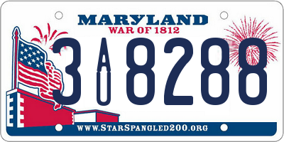 MD license plate 3AU8288