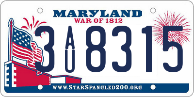 MD license plate 3AU8315