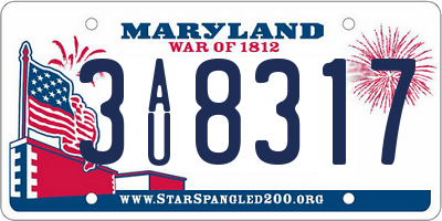 MD license plate 3AU8317