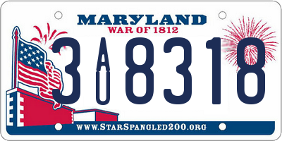 MD license plate 3AU8318