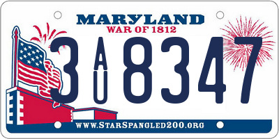 MD license plate 3AU8347