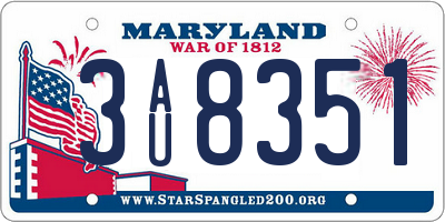 MD license plate 3AU8351