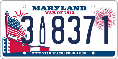 MD license plate 3AU8371