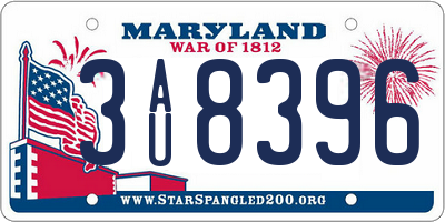 MD license plate 3AU8396