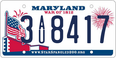 MD license plate 3AU8417