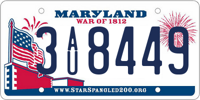 MD license plate 3AU8449
