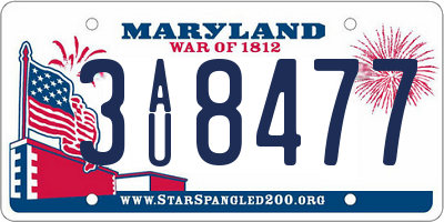 MD license plate 3AU8477