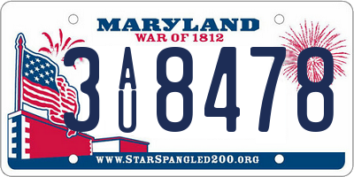 MD license plate 3AU8478