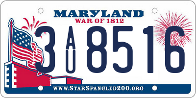 MD license plate 3AU8516