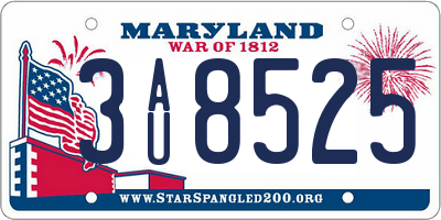 MD license plate 3AU8525