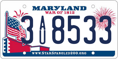 MD license plate 3AU8533
