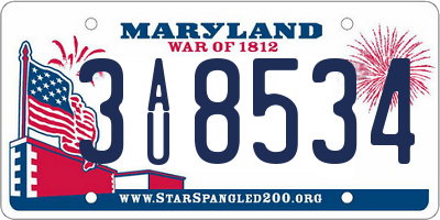 MD license plate 3AU8534