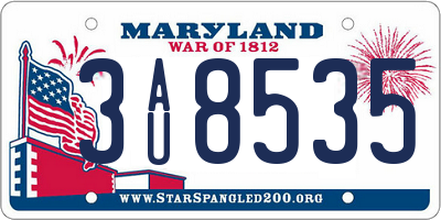 MD license plate 3AU8535