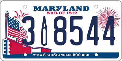 MD license plate 3AU8544