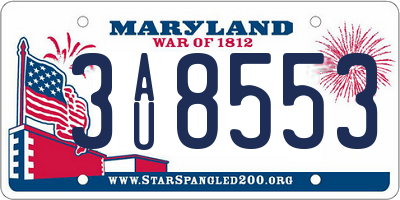 MD license plate 3AU8553