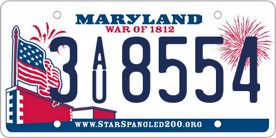 MD license plate 3AU8554