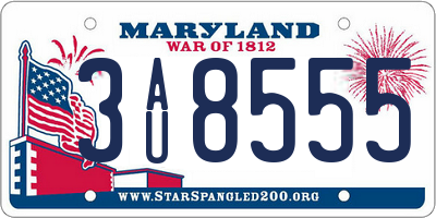 MD license plate 3AU8555