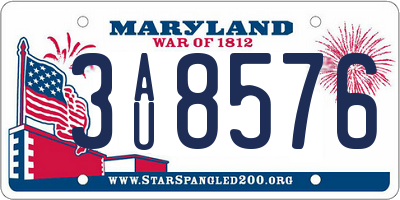 MD license plate 3AU8576