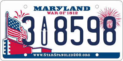 MD license plate 3AU8598