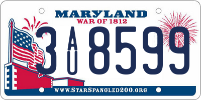 MD license plate 3AU8599