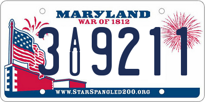 MD license plate 3AU9211