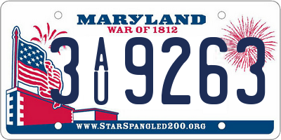 MD license plate 3AU9263