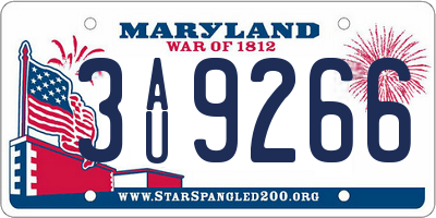 MD license plate 3AU9266