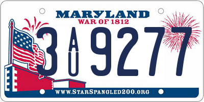 MD license plate 3AU9277