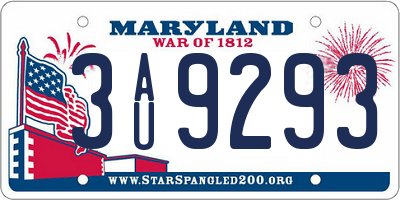MD license plate 3AU9293