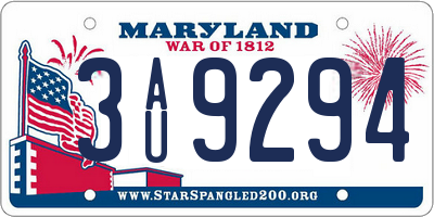 MD license plate 3AU9294