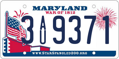 MD license plate 3AU9371