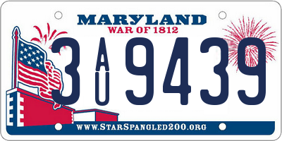 MD license plate 3AU9439