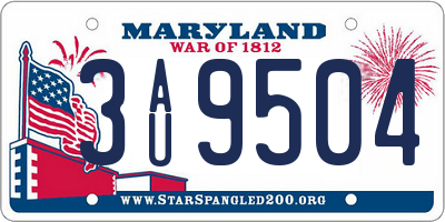 MD license plate 3AU9504