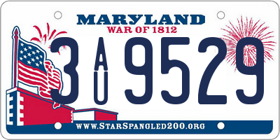 MD license plate 3AU9529