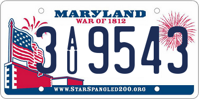 MD license plate 3AU9543