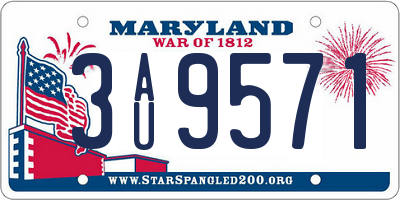 MD license plate 3AU9571