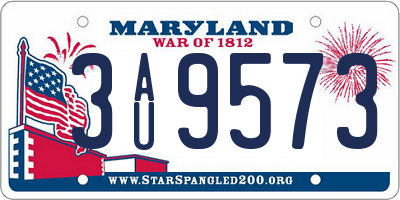 MD license plate 3AU9573