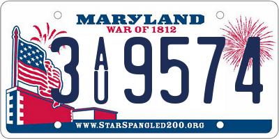 MD license plate 3AU9574
