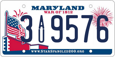 MD license plate 3AU9576