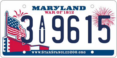 MD license plate 3AU9615