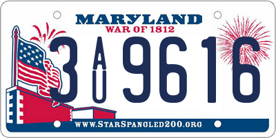 MD license plate 3AU9616