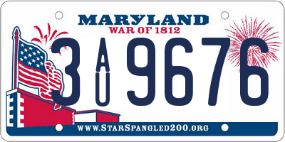 MD license plate 3AU9676