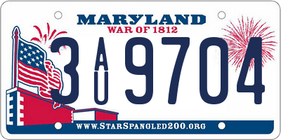 MD license plate 3AU9704