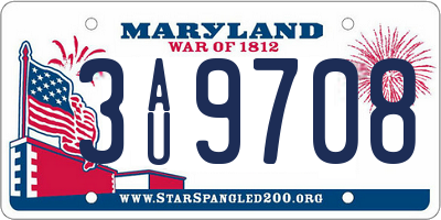 MD license plate 3AU9708