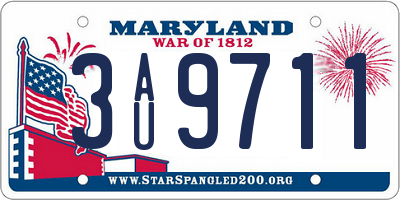 MD license plate 3AU9711