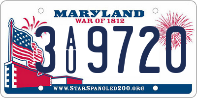 MD license plate 3AU9720