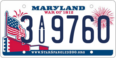 MD license plate 3AU9760