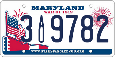 MD license plate 3AU9782